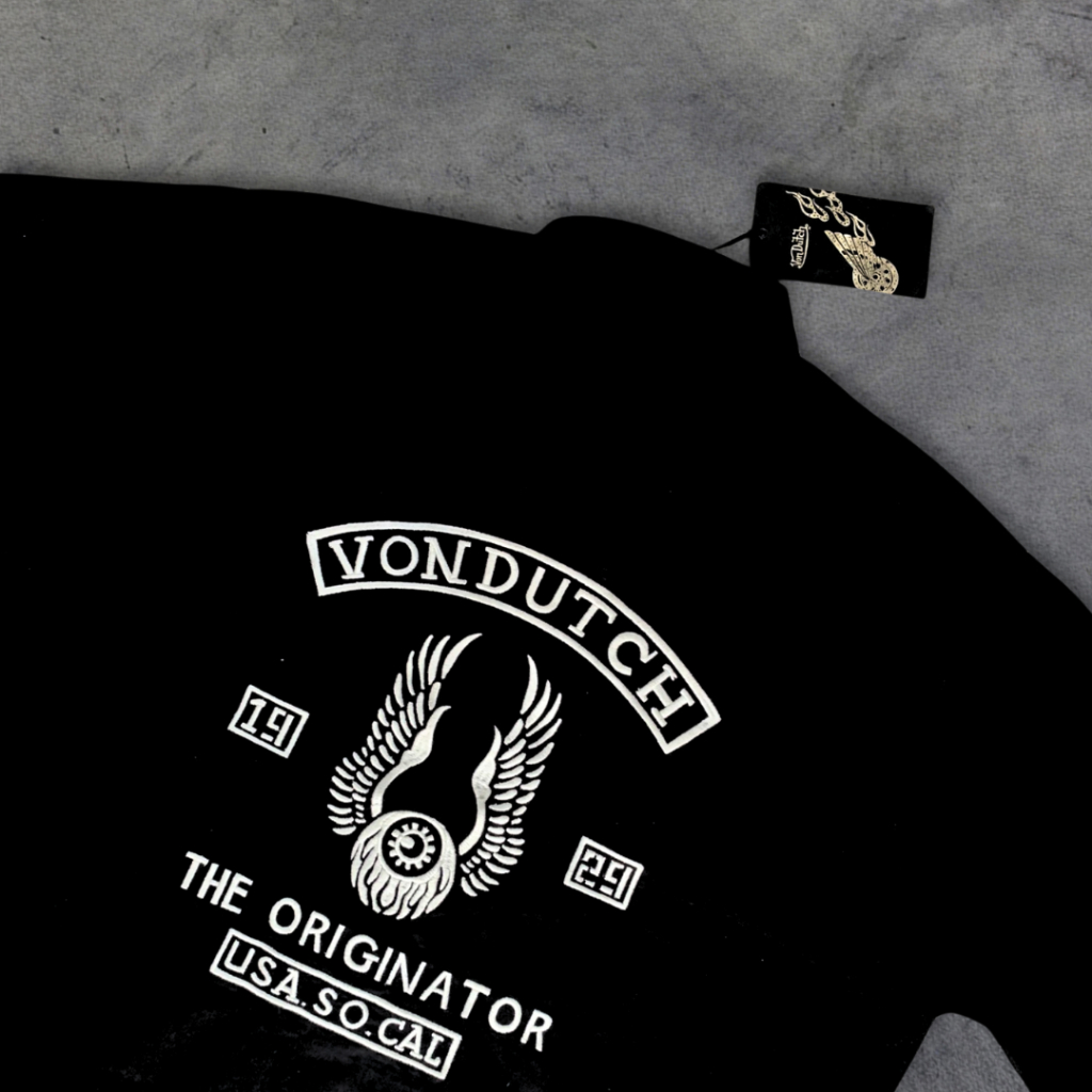 WORK SHIRT VON DUTCH BOXY OVERSIZE BLACK ORIGINAL STORE 100%