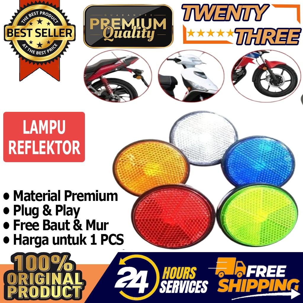 Mata Kucing Lampu Reflektor Reflector Sepeda Motor ATV Mobil Warning Stop Light Reflective Reflektif