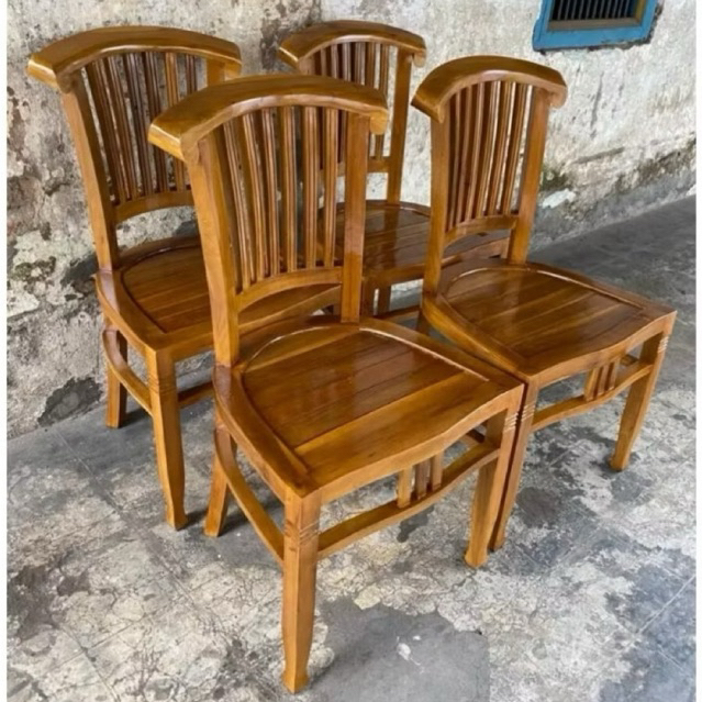 kursi makan kayu jati minimalis / kursi banteng kayu jati / kursi makan cafe kayu / kursi kayu jati