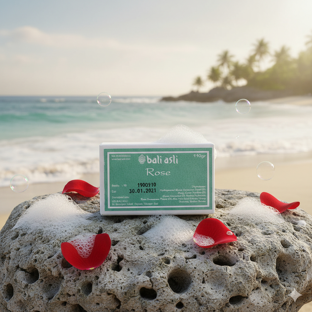 Bali Asli Rose Soap 110g Bali Buda - Sabun Herbal Wangi Mawar Lembut & Melembapkan