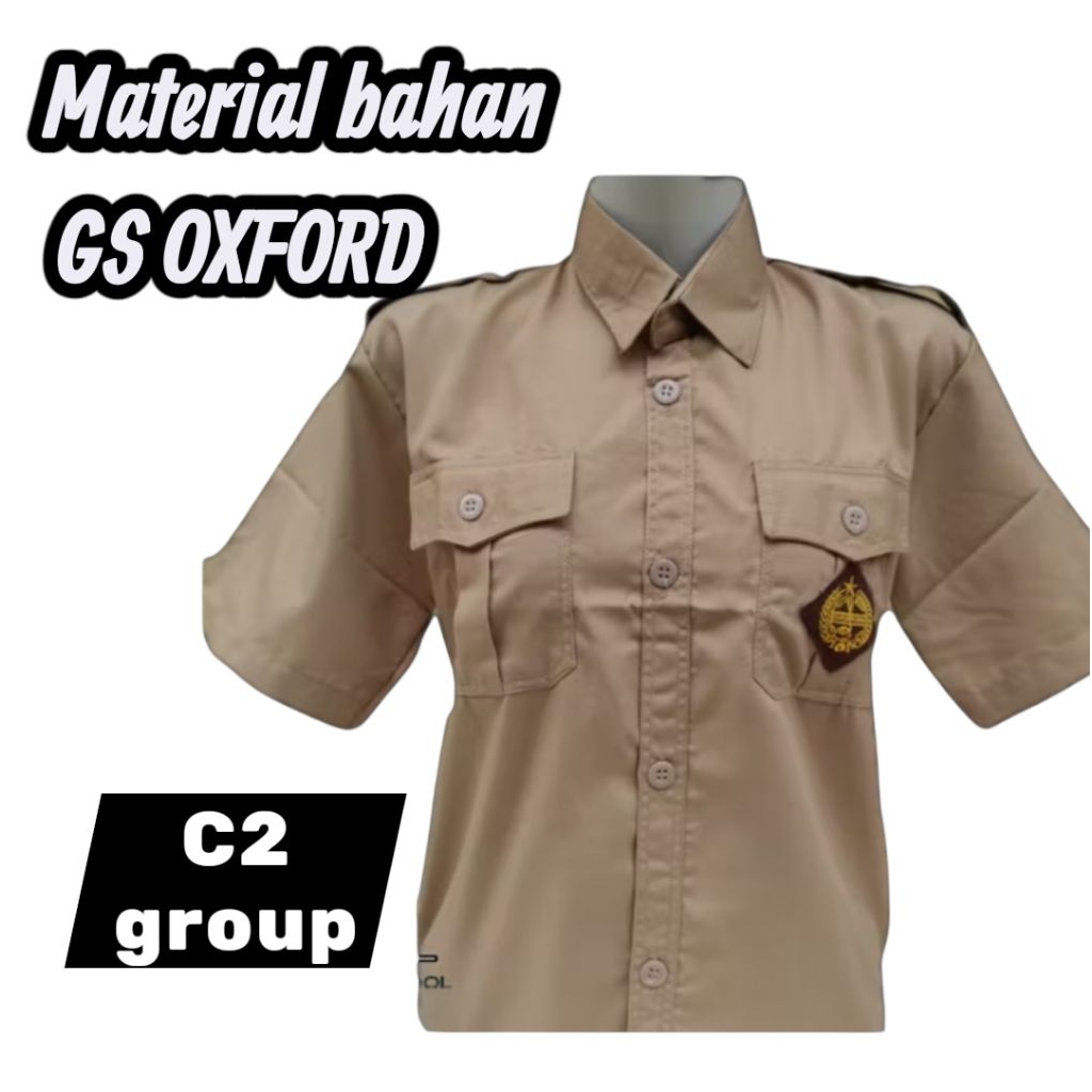 Baju Pramuka SD/SMP/SMA Laki-laki Lengan Pendek Seragam Sekolah GS OXFORD