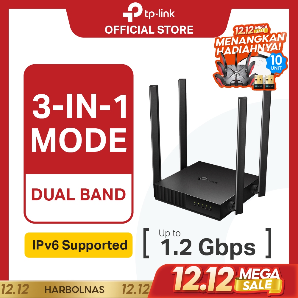 TP-Link Archer C64 | AC1200 WiFi 5 Router | Wireless | Dual Band | Gigabit | Easy Mesh | Archer C54