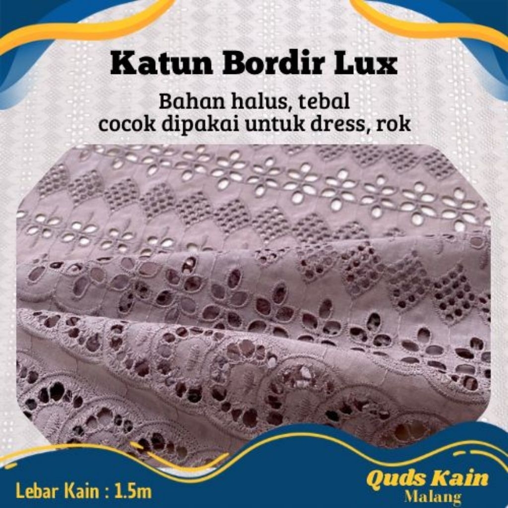 Kain Cotton Bordir Lux | Kain Katun Bordir Bolong