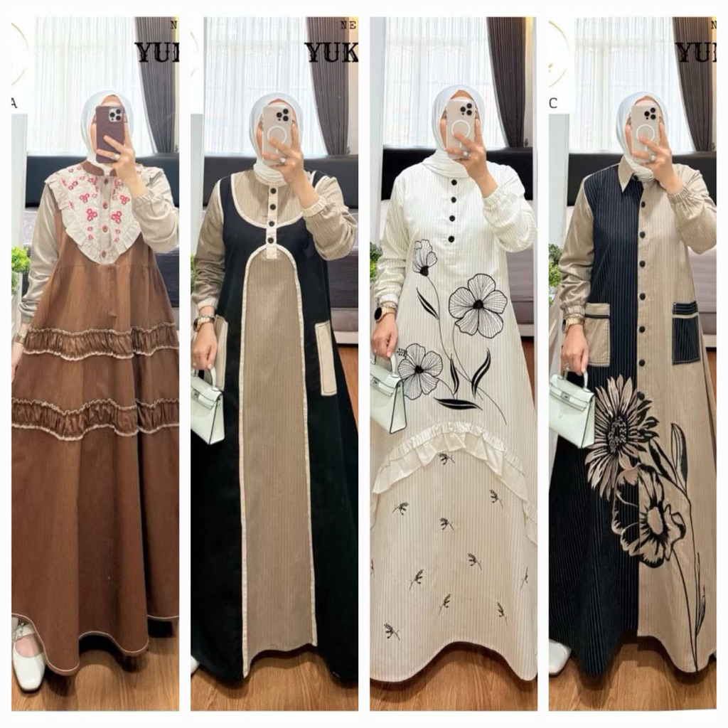 GAMIS KATUN KOMBINASI SYAINA BY SEMUT ORIGINAL