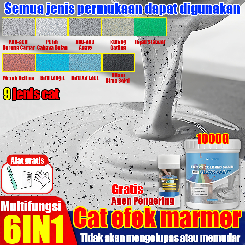 6-In-1 Cat lantai epoxy lantai semen 1kg cat genteng anti bocor anti air cat lantai seperti keramik 