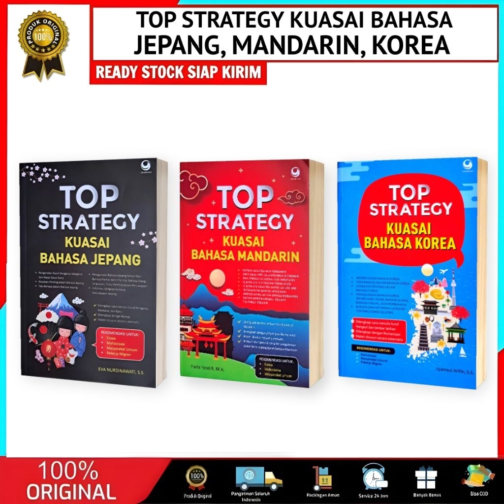BUKU BAHASA JEPANG MANDARIN KOREA | TOP STRATEGY KUASAI BAHASA JEPANG MANDARIN KOREA