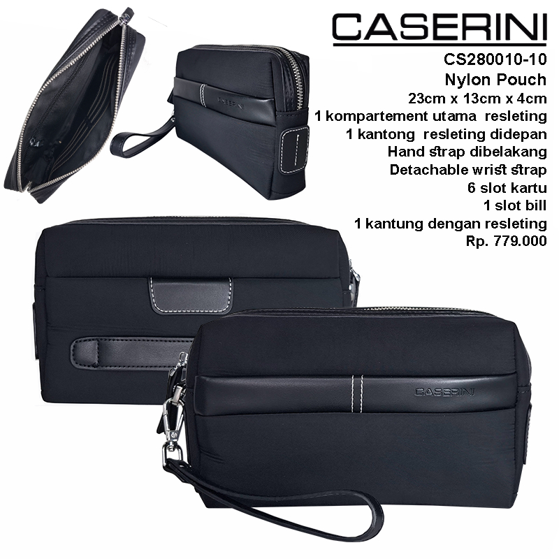 Caserini Nylon Clutch CS280010-10 tas tangan pria formal dan nonformal material bahan nylon