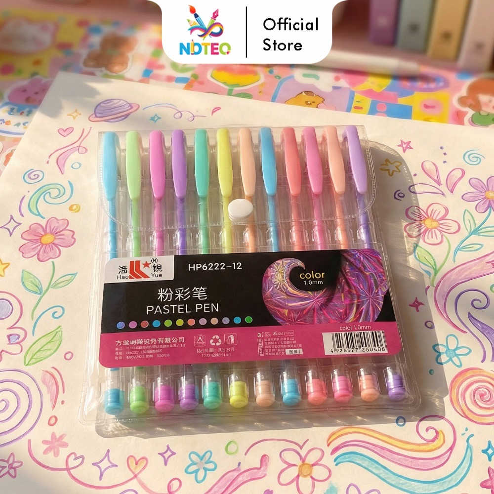 Pulpen Warna Pastel Set 12 Color Pena Gel Aesthetic untuk Anak Sekolah & Seni PE-010602