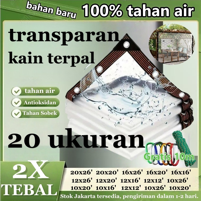 3X Tebal 6x8m Film tahan air transparan, terpal, kanvas, kain minyak, sangat fleksibel, film transpa