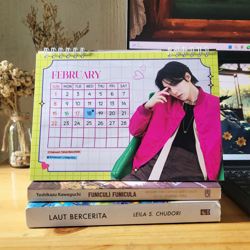 KALENDER MEJA BTS 2026 SUGA YOONGI 12 LEMBAR