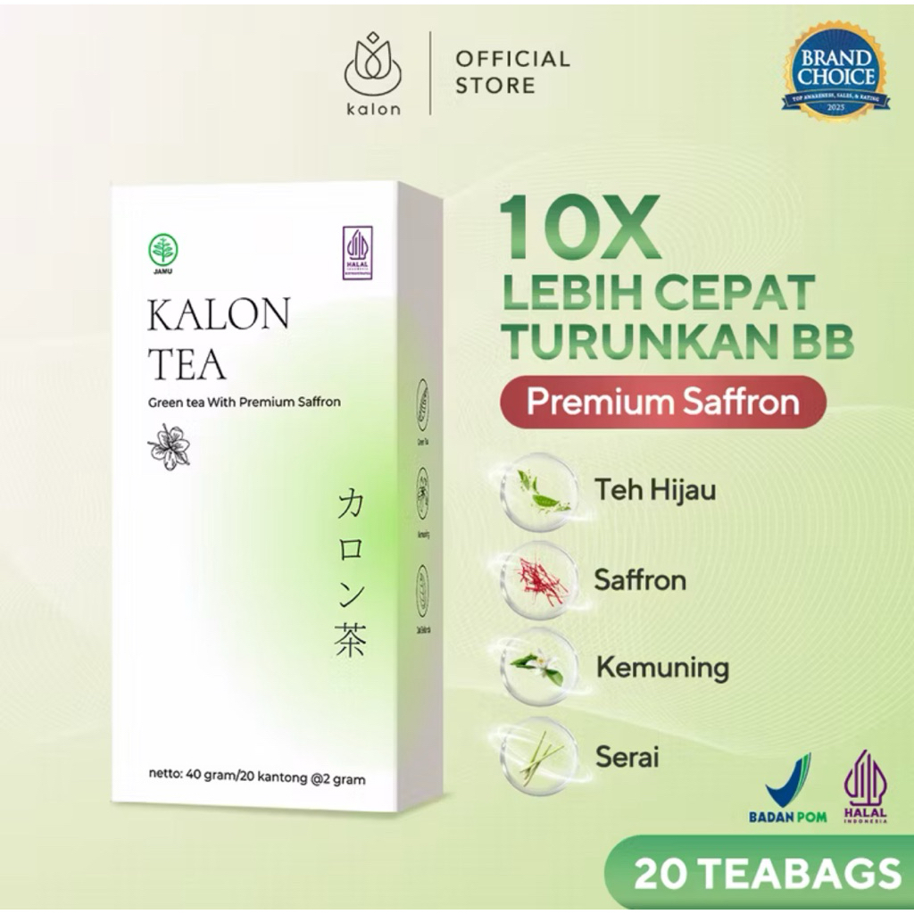 Kalon Teh Hijau Premium Saffron Green Tea - Minuman Kalon Tea