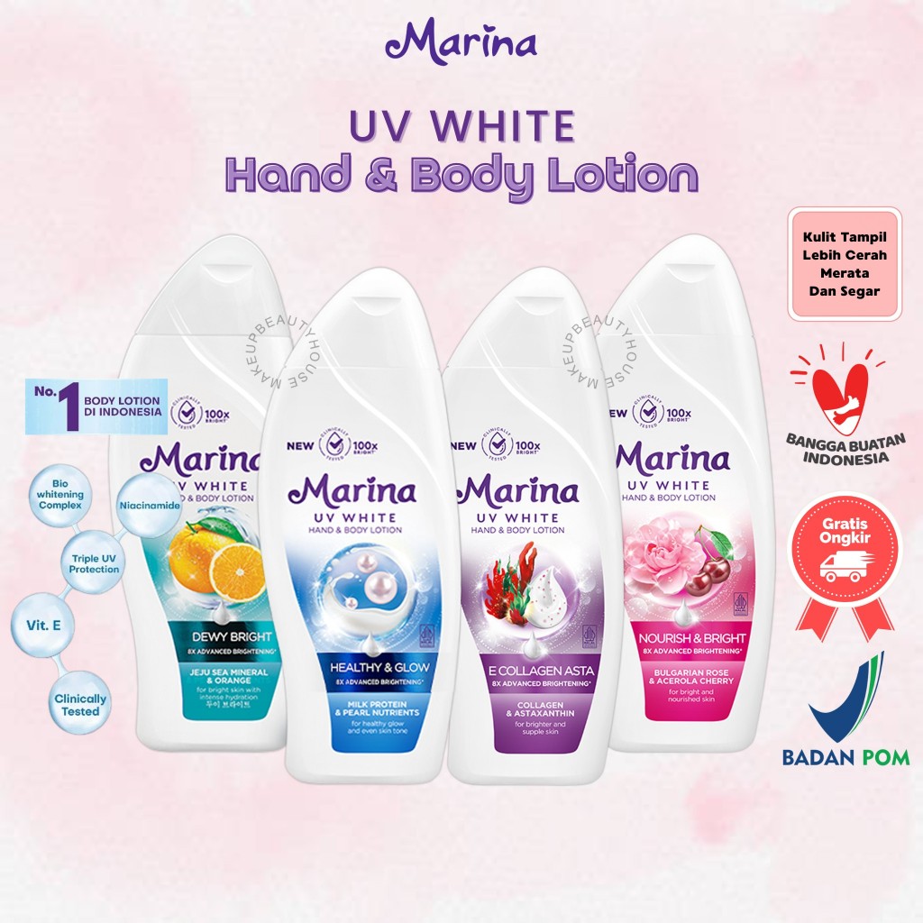 MARINA Hand & Body Lotion UV White - Body Serum 92ml | 185ml | 460ml