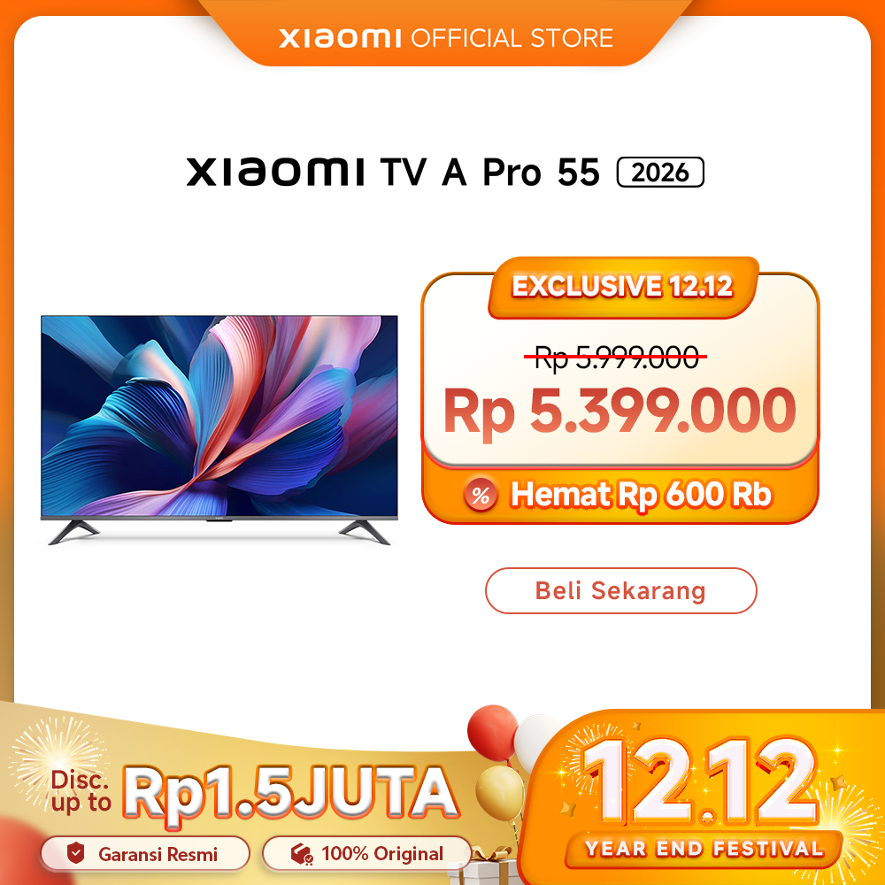 Xiaomi TV A Pro 55 2026 | Layar 4K QLED 120 Hz Game Boost Mode HDR10+ Filmmaker Mode | Frame sleek m