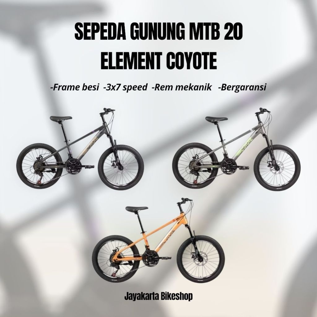 SEPEDA GUNUNG MTB 20 ELEMENT COYOTE | MTB ANAK 20 INCH | KIDS MOUNTAIN BIKE ORIGINAL DAN BERGARANSI