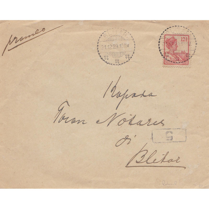 A236 Perangko Surat Kuno Hindia Belanda To Blitar Tahun 1929 Used