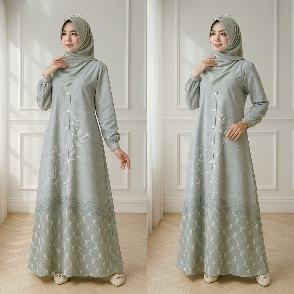 Gamis Maxmara Simpel Elegan | Dress Muslim Wanita Polos | Model Minimalis
