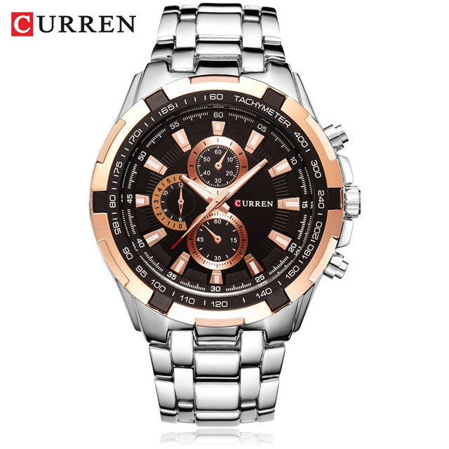 CURREN 8023 Jam Tangan Pria Analog Stainless Steel Chronograph Tidak Aktif 46MM CURRENOS