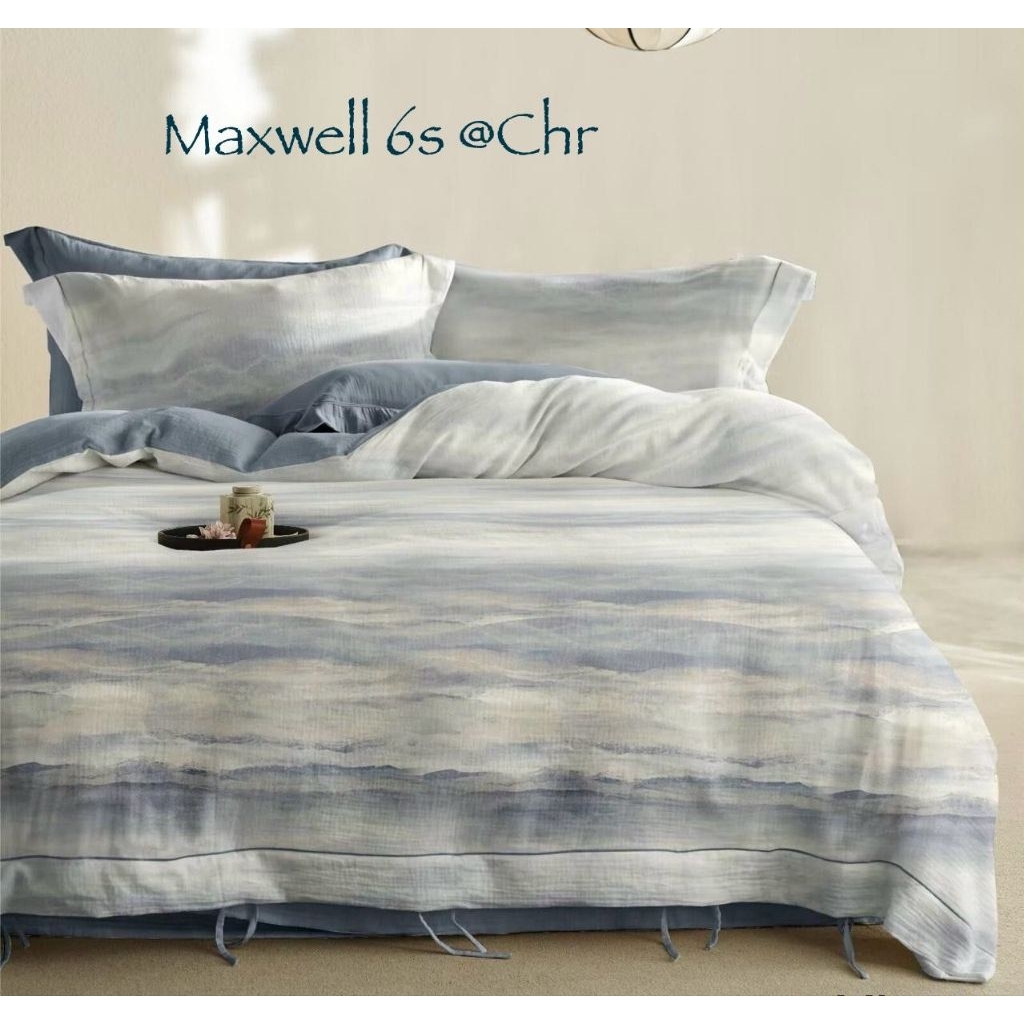 sprei tencel 60s sutra organik nuansa minimalis abatrak abu biru laut original premium halus lembut 