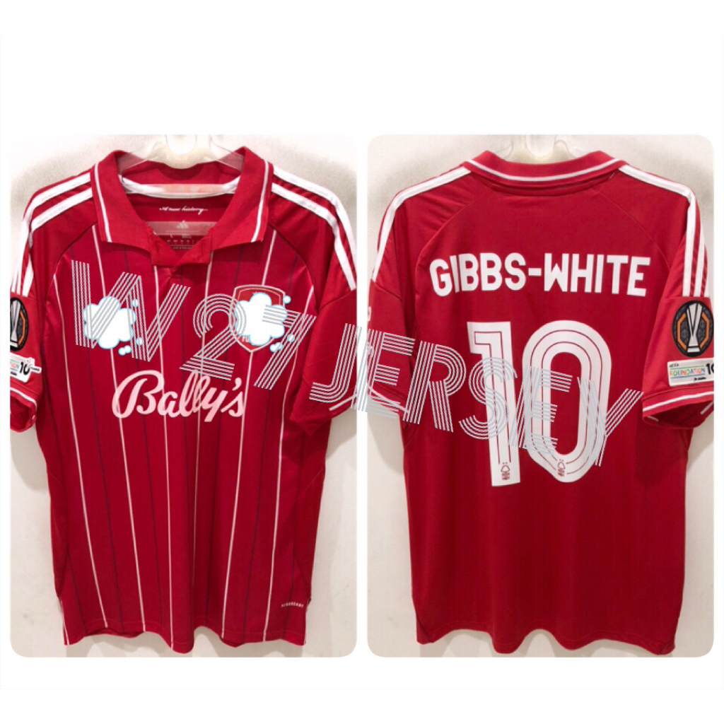 JERSEY NOTTINGHAM FOREST HOME 2025-2026 name player Gibbs-White + Patch
