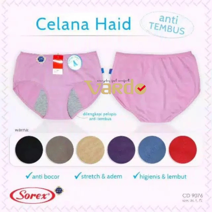 ( 3 Pcs) Celana Dalam Menstruasi Katun Sorex 9076  Remaja - Dewasa /CD Haid Wanita Anti Bocor