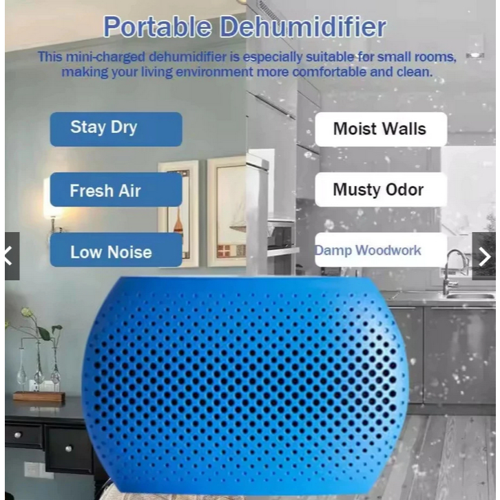 New Dehumidifier 1 L - H2102 Moisture Absorber Mini Dehumidifier Air Dryer Purifier 2 In 1
