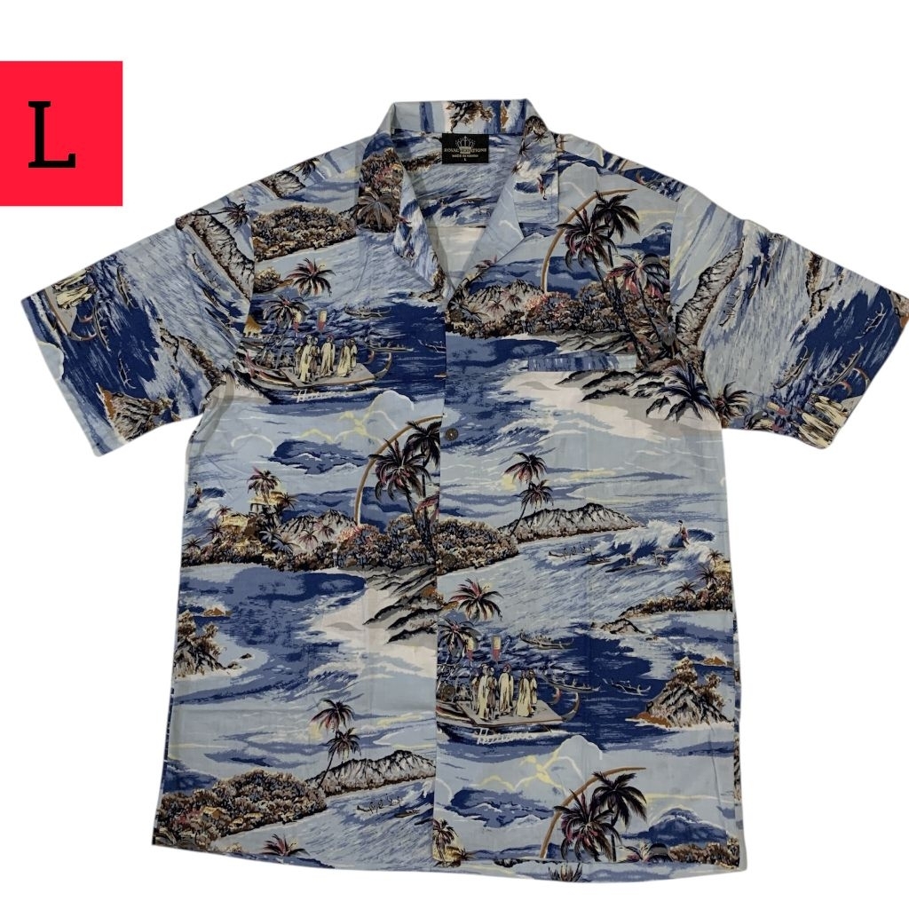 Kemeja Pendek Hawaii ROYAL CREATIONS Made in Hawaii USA ( size L )