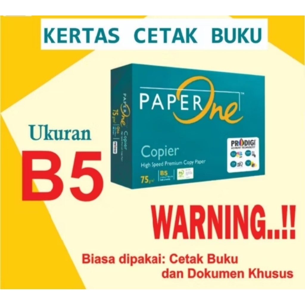 Paper One Ukuran B5 Ketebalan 75 gr Kertas HVS / Photocopy / Fotokopi