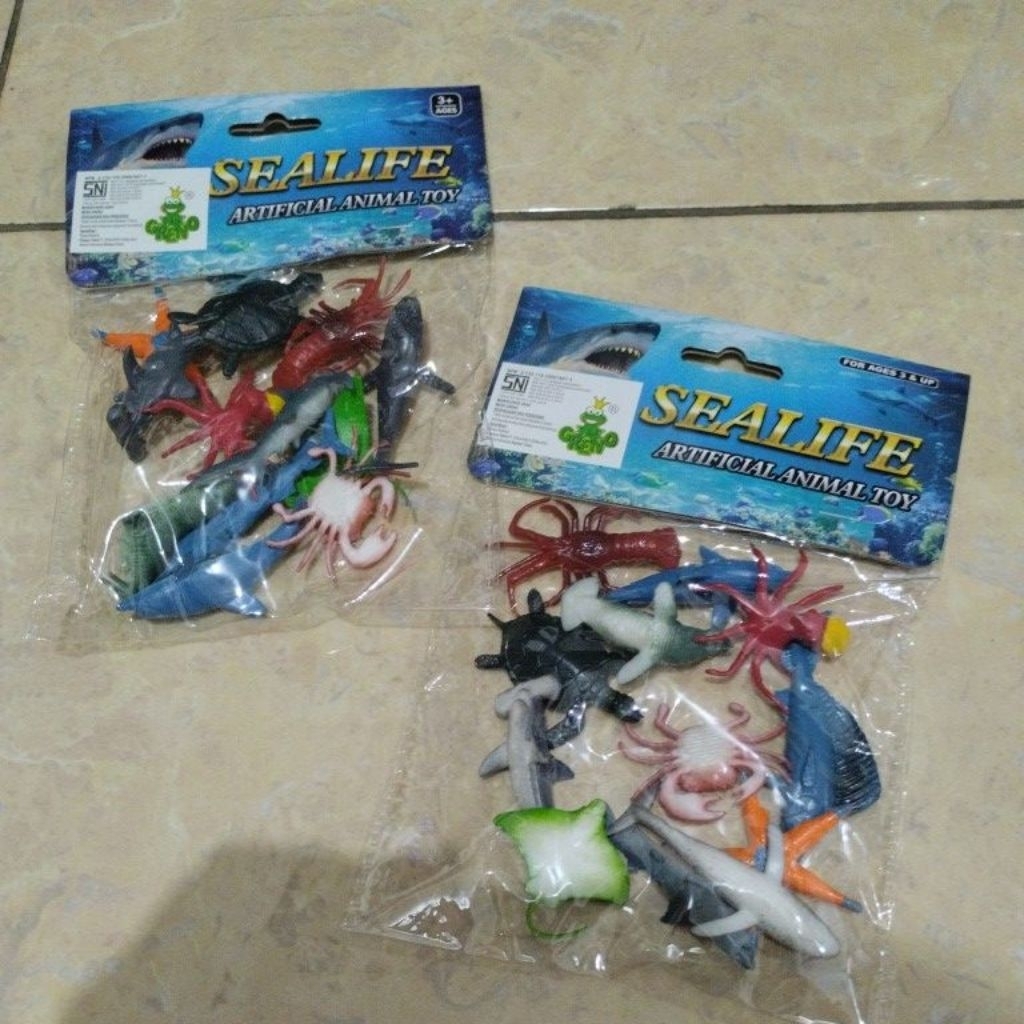 oketoys mainan hewan laut karet marine life sealife animal toy ikan karet
