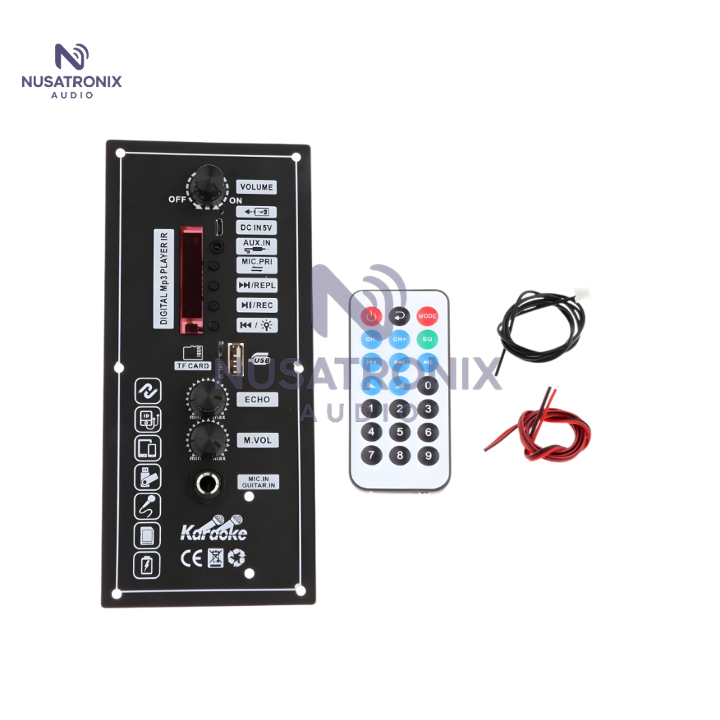 MODULE 3.7V AMPLIFIER BLUETOOTH 5.0 MP3 PLAYER KARAOKE PANEL – USB / TF / AUX / FM / REMOTE CONTROL 