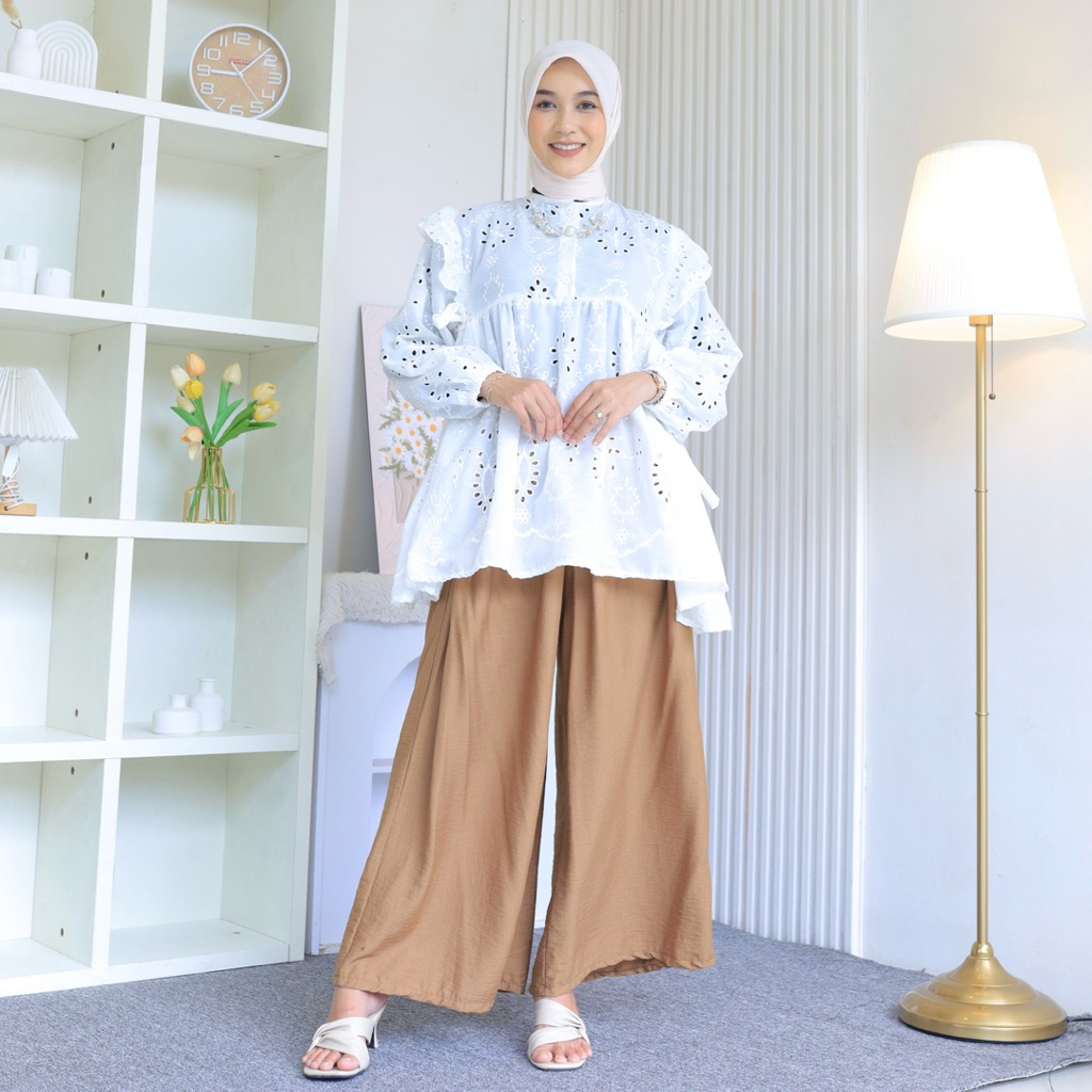 Ivona One Set JUMBO LD 120 130 140 by Eshantai | BB 100 Kg Muat L–5XL Big Size Setelan Tunik + Celan