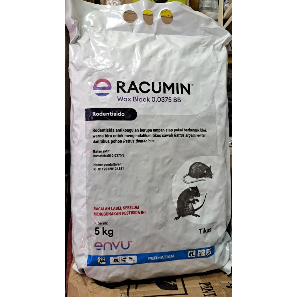 Racun tikus RACUMIN 5KG,BENTUK KOTAK mati kering