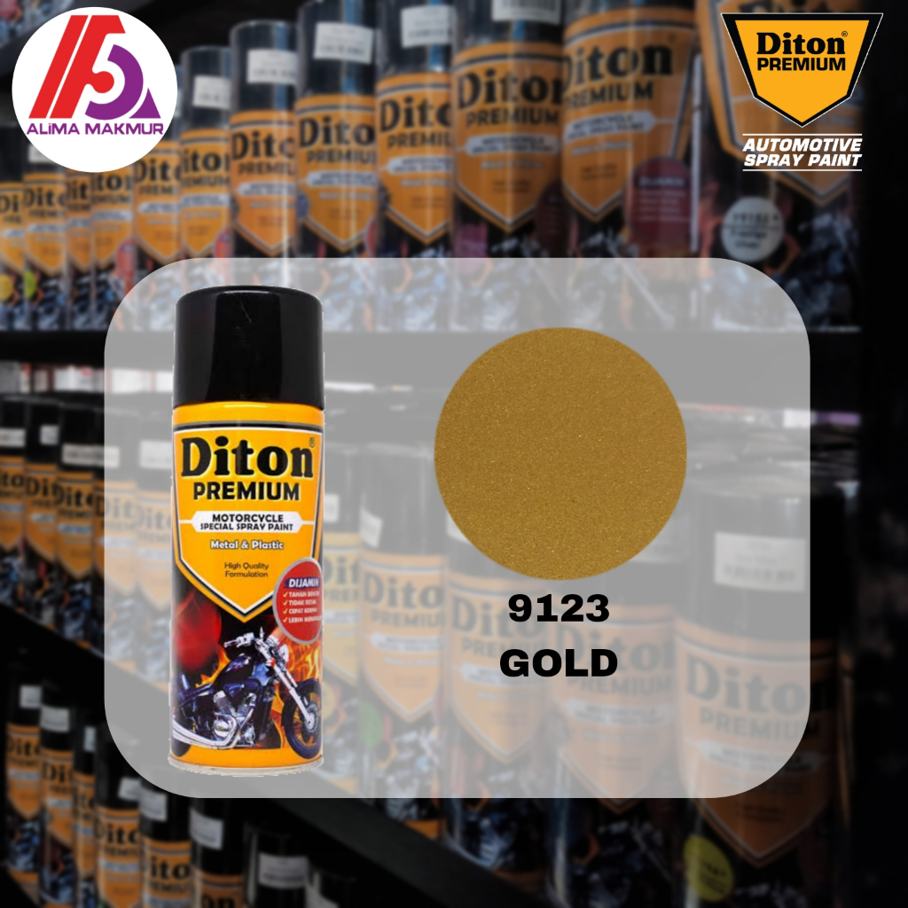 Diton Premium 9123 Gold 400ml / Pilok Diton Premium Kuning Emas / Diton Premium Gold / Cat Semprot D