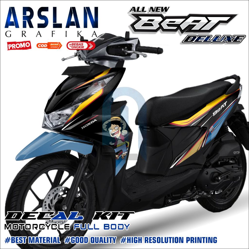 Decal Beat Deluxe Full Body Stiker Motor Keren Stiker Motor Simpel Polos Variasi Anime One Piece
