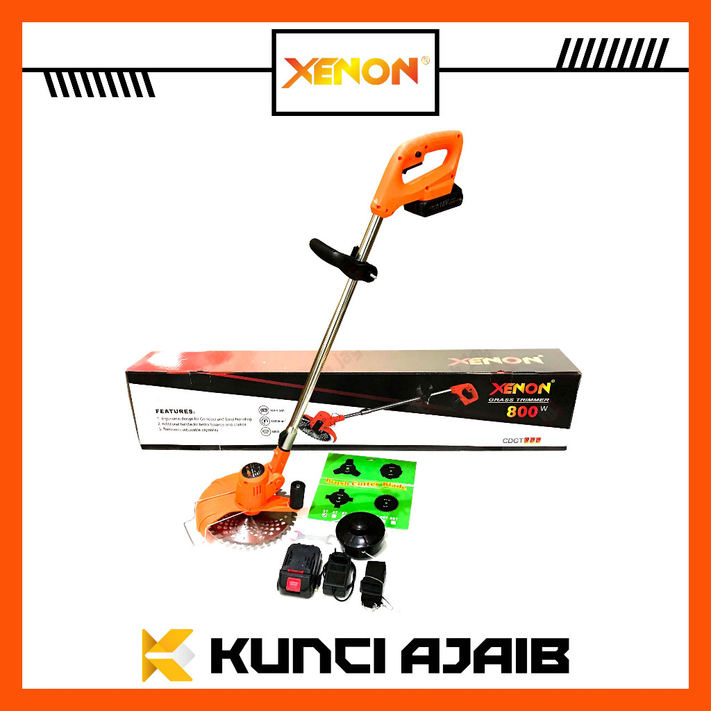 XENON CDGT800 Mesin Potong Rumput 18V Baterai Cordless Grass Trimmer
