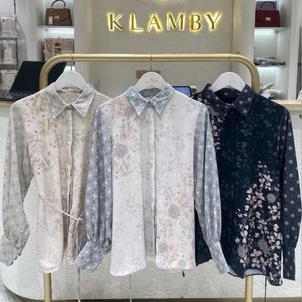 SALE KLAMBY SIARA DRESS AURORA BLACK XL dan SIARA SHIRT AURORA BLACK SWEET IVORY SILKY GREY KLAMBY