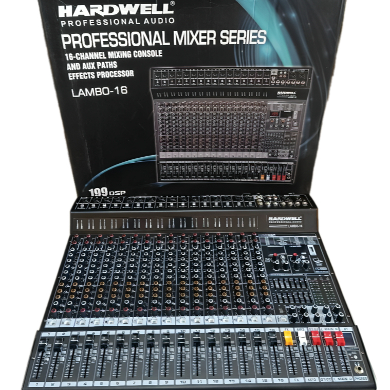 Mixer Hardwell Lambo 16 16Ch/Mixer Audio Hardwell Lambo16 /Audio Mixer 16 Channel Hardwell Lambo-16