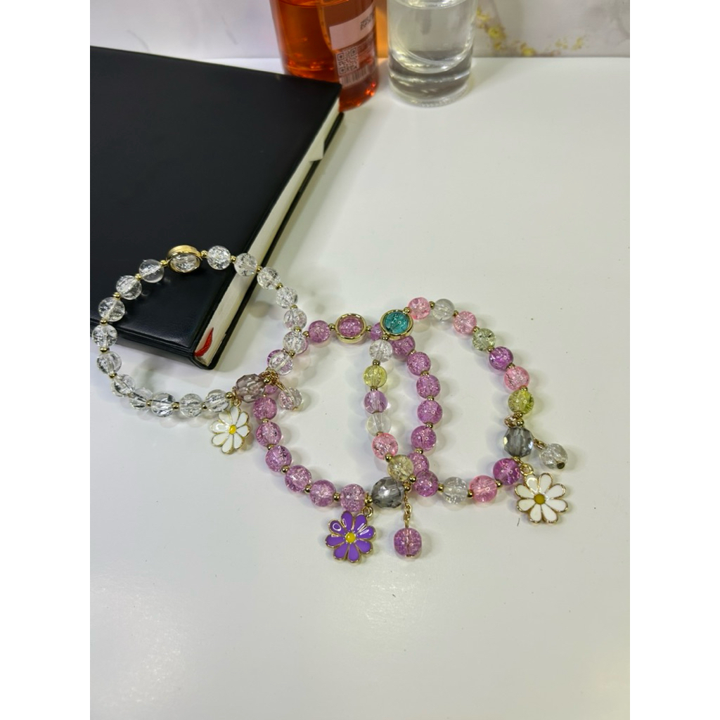 Gelang manik-manik Korea full kristal premium