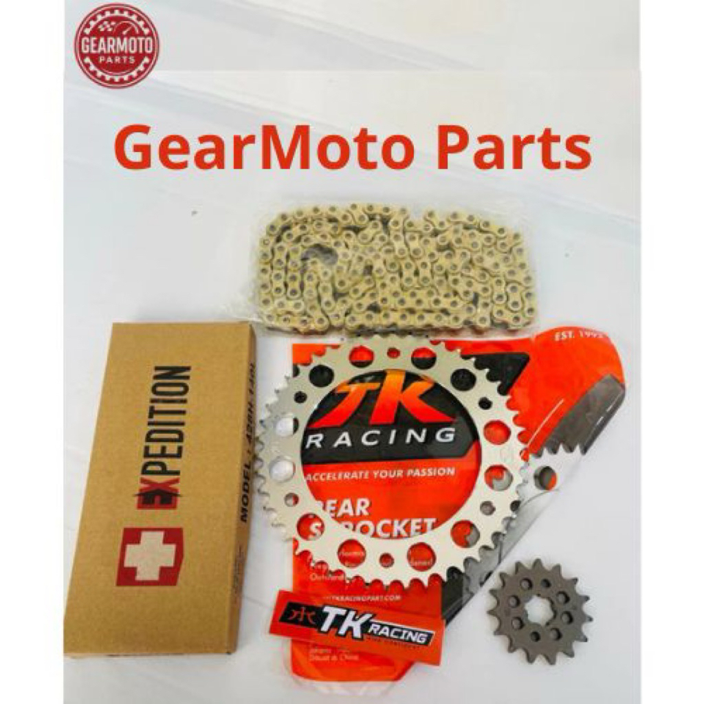 Paket Gear Set CRF 150 L TK + Rantai Expedition — Pilihan Gir 44‑55 | Tahan Lama & Responsif