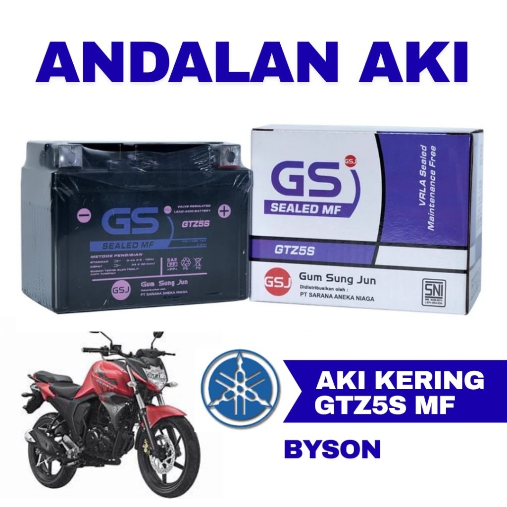 Aki Motor Yamaha Byson GTZ5S Aki Kering Accu Kering MF