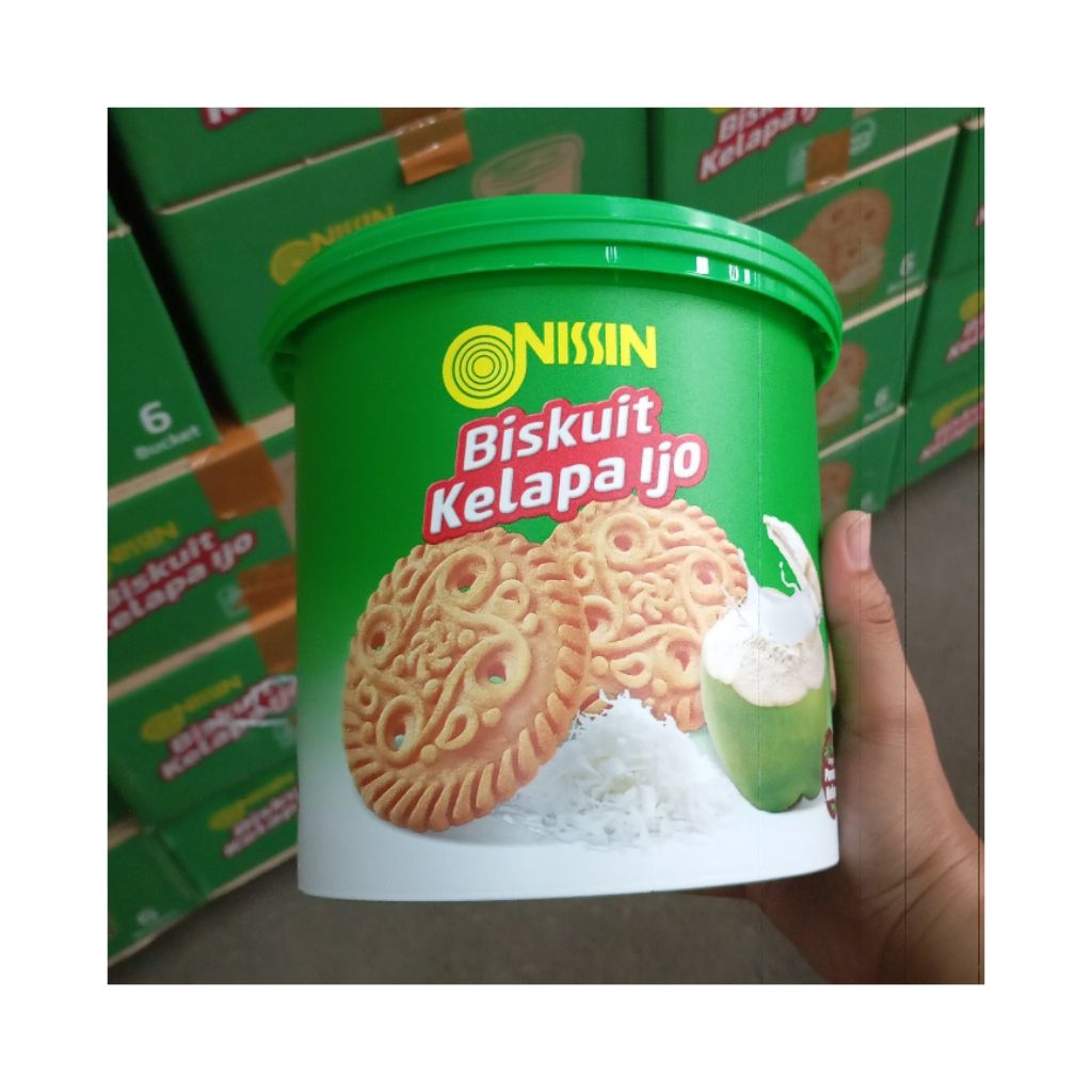 NISSIN BISKUIT KELAPA IJO 300GR ISI 1 KALENG