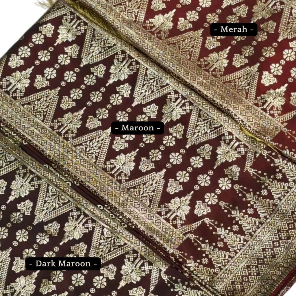bestpromo kain songket selendang setelan / kain songket + selendang set bahan premium