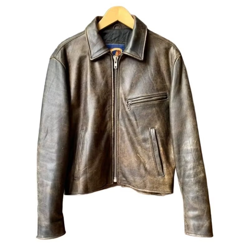 Vtg Gin Urban Single Rider Leather Biker Jacket X Jaket Kulit Avirex Harley Davidson RBC Aero Vanson