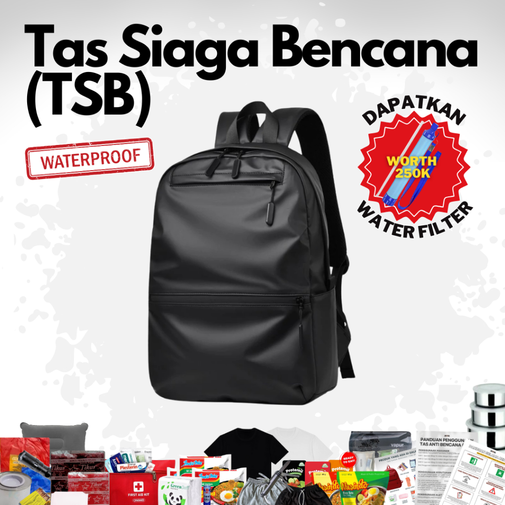 Tas Siaga Bencana Waterproof Anti Air (TSB) Tas bertahan hidup Tas survival Siap Bencana alam gempa,
