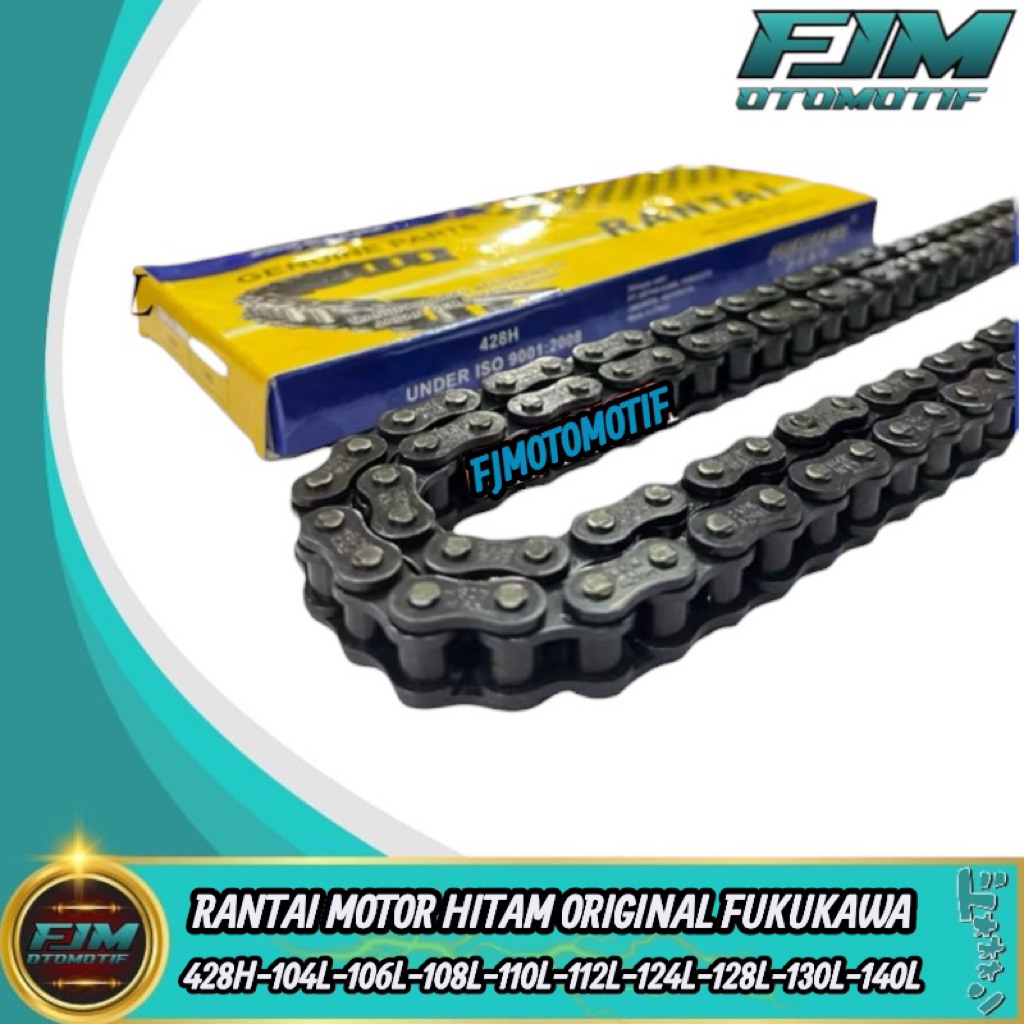 RANTAI MOTOR FUKUKAWA HITAM TEBAL 428H-106L GRAND SUPRA CB 150R CBR150R UNIVERSAL ORIGINAL FUKUKAWA