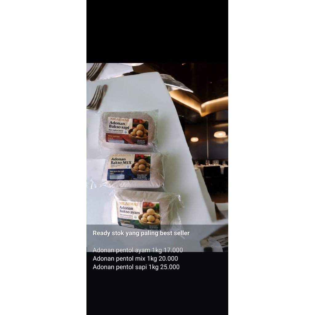 TERLARIS Adonan Pentol/Jladren Pentol 1 kg Daging Ayam dan Sapi (Mix)