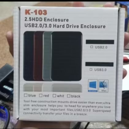 casing hardisk USB 2.0 slide hitam untuk hardisk 2,5inch