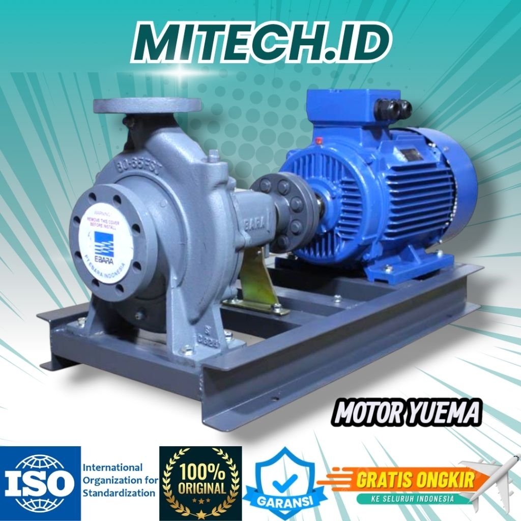 Pompa Centrifugal Ebara 100x80 FSHA Motor Siemens 30Kw 40HP 380V