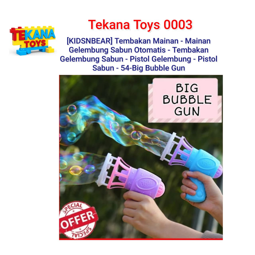 Tekana Toys - 0003  - [KIDSNBEAR] Tembakan Mainan - Mainan Gelembung Sabun Otomatis - Tembakan Gelem