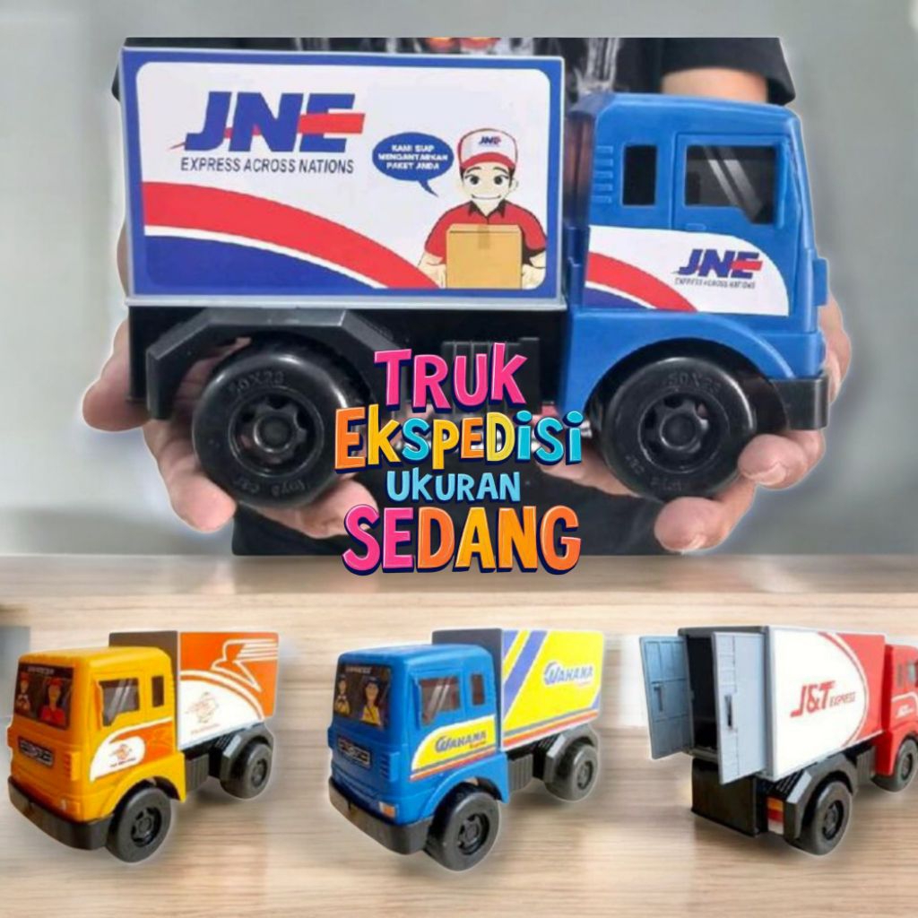 Mainan mobil Truck Ekspedisi Kurir JNE ,  POS , JNT Truck