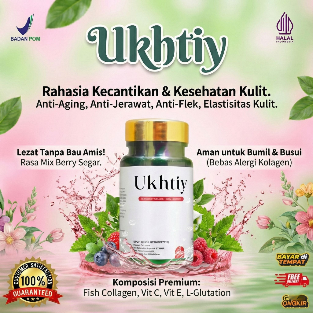 Ukhtiy Collagen Drink & Brightening || Ukhtiy Collagen Drink Kulit Sehat dan Awet Muda